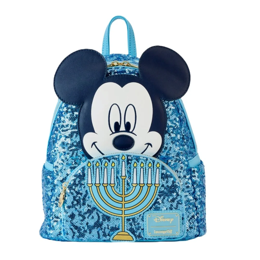 Loungefly Disney Mickey Happy Hanukkah Menorah Mini Backpack and Wallet